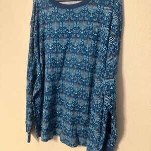 🆕 Men’s 4XL Hanukkah Menorah Pajama Set - 100% Cotton - Holiday PJs NEW